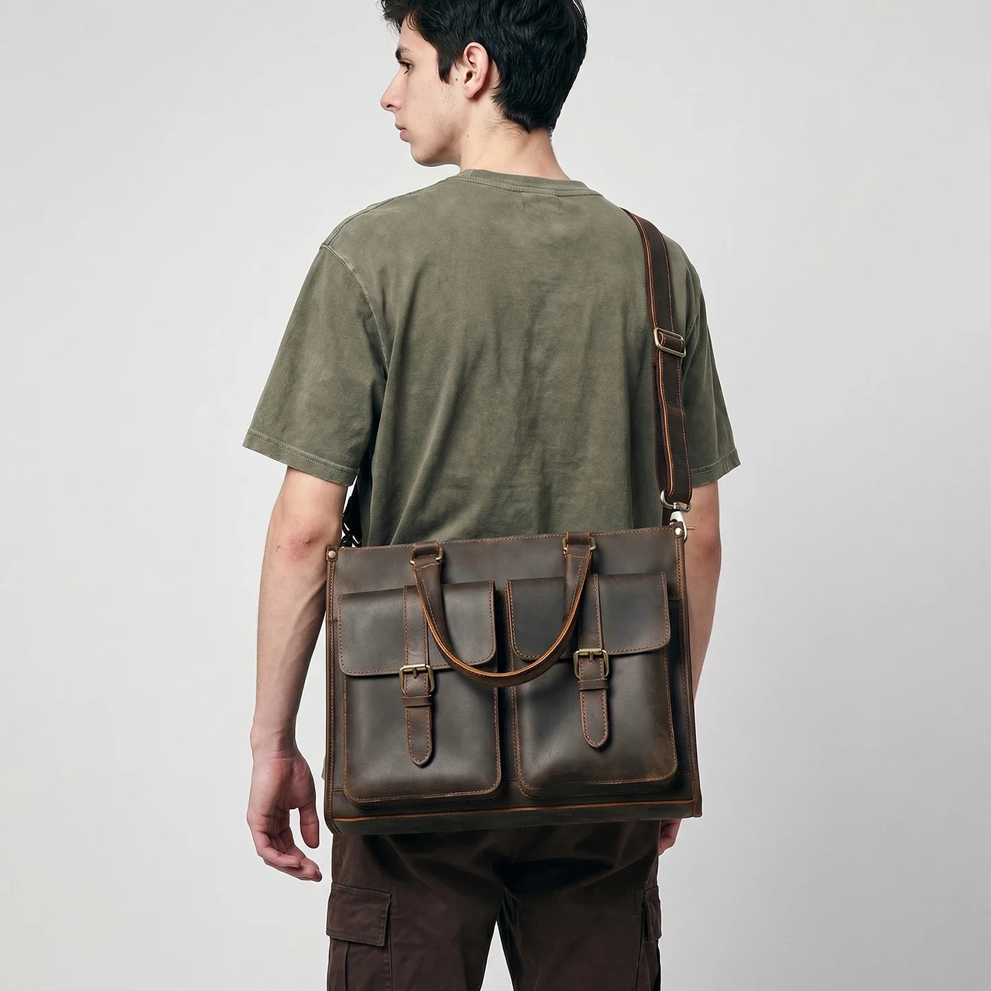 Sac à bandoulière vintage en c - Leather Work Bag Mens avis et prix