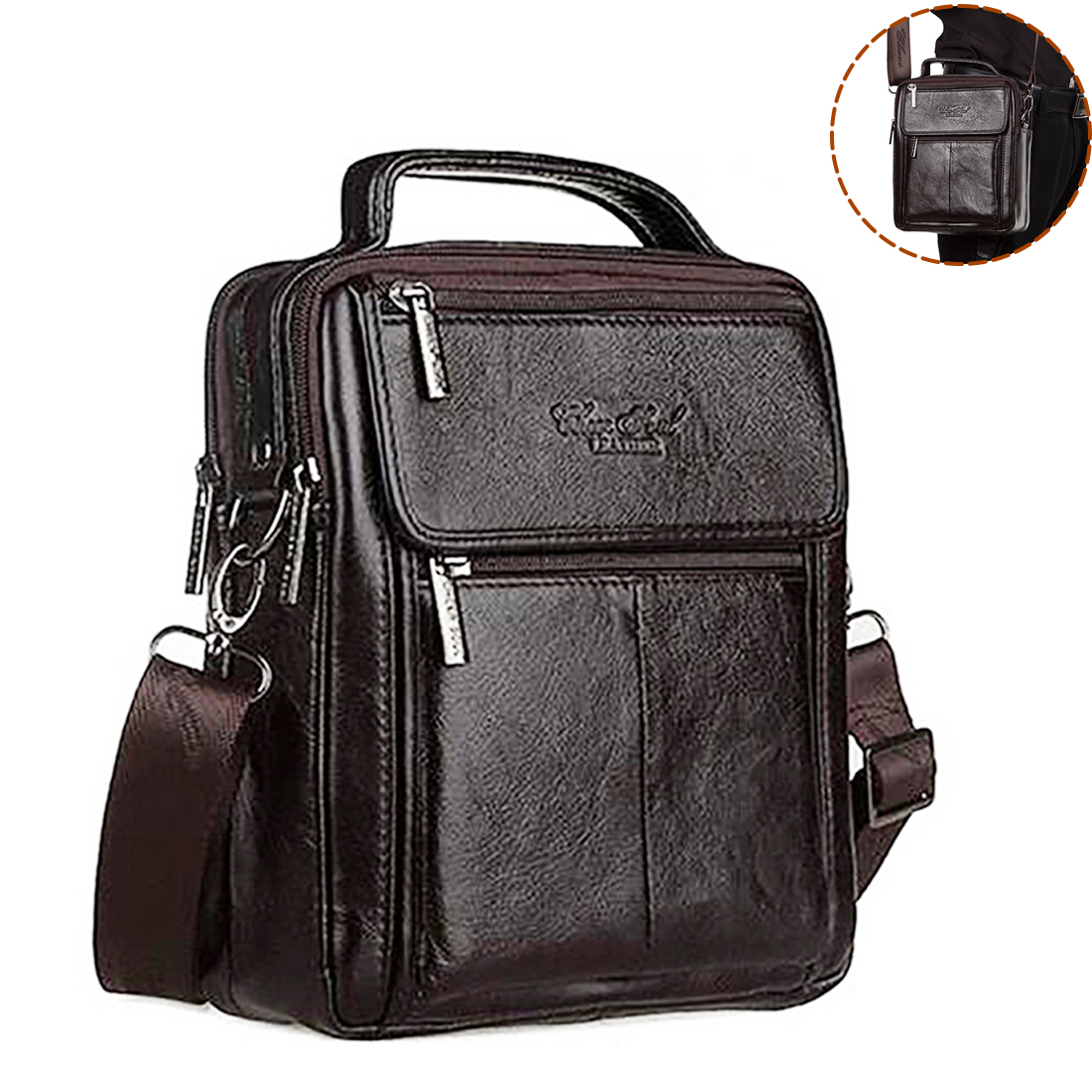 Sac bandoulière messager pour  - Leather Work Bag Mens avis et prix