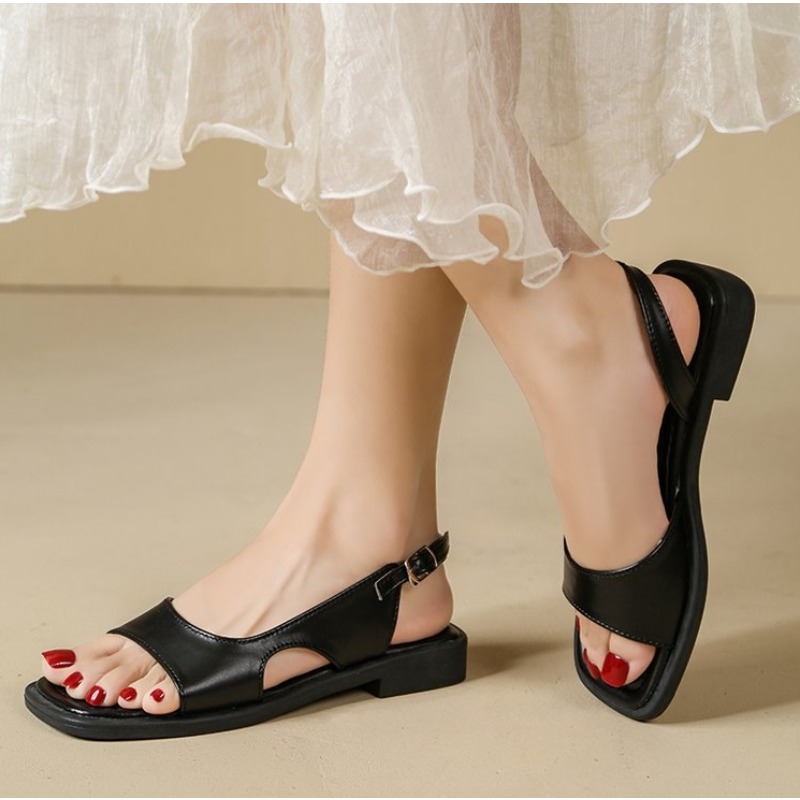 Sandales rétro pour femmes été - Leather Work Heels avis et prix